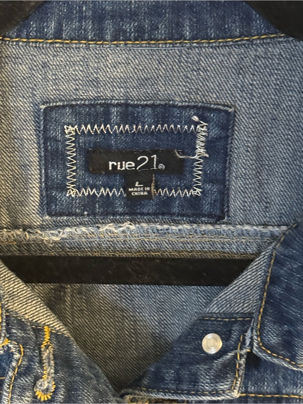 Rue21 Dark Blue Denim Shirt Jacket - Picture 3 of 5